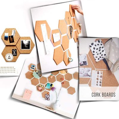 7 Piece Hexagon Pin Board Wall Decor With 30 Pins Included