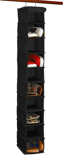 Simple Houseware 10 Shelves Closet Hanging Shoe Organizer, Black
