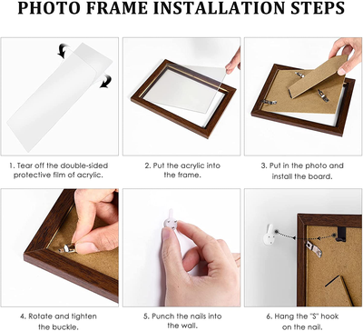 Picture Frames Set of 11 PCS Photo Frames Collage with Mat for Wall Tabletop Including Four 4x6 inch/ Four 5x7 inch/ Two 8x10 inch/ One 11x14 inch