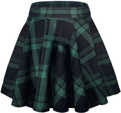 Urban CoCo Women's Basic Versatile Stretchy Flared Casual Mini Skater Skirt