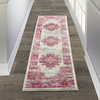 Nourison Passion Area Rug, 1'10" x 6', Ivory/Fushia, 6 Feet