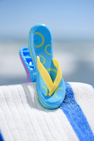 Flip Flop BocaClips by O2COOL, Beach Towel Holders, Clips, Set of two, Beach, Patio or Pool Accessories, Portable Towel Clips, Chip Clips, Secure Clips, Assorted Styles