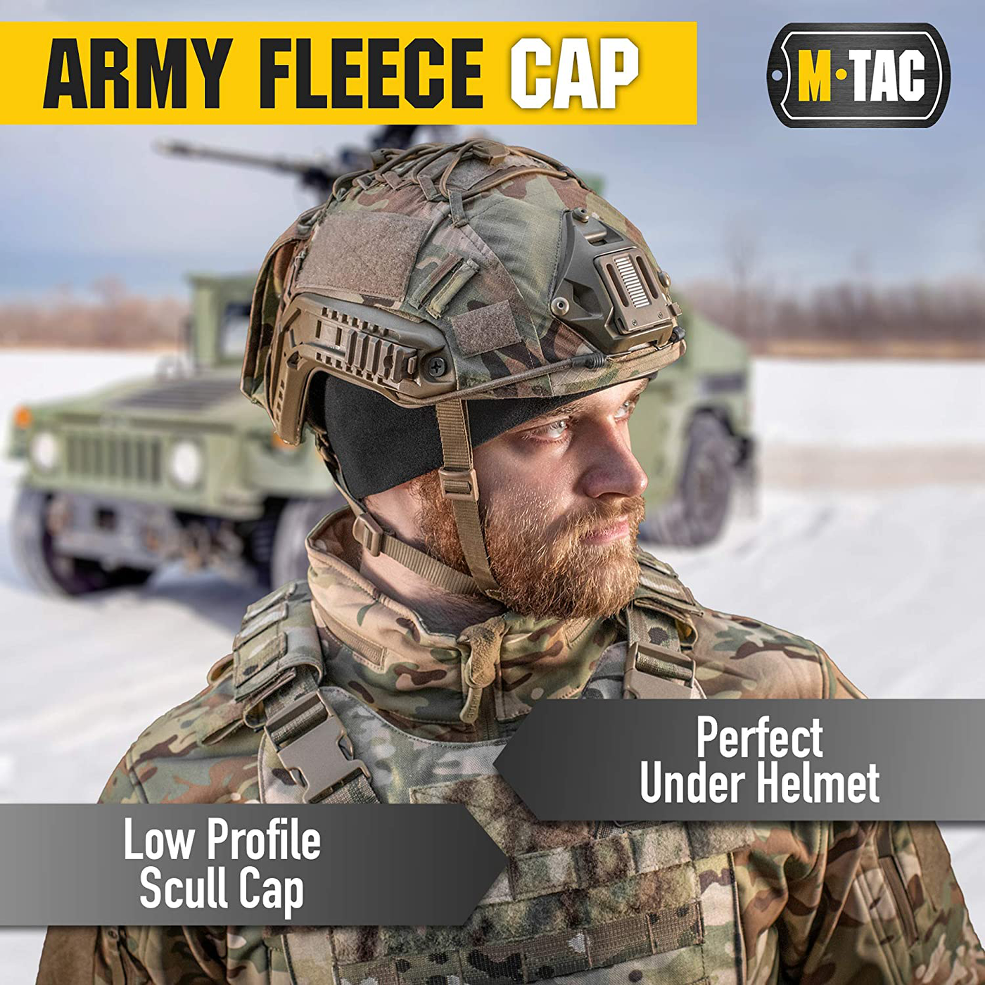 M-Tac Low Profile Tactical Beanie for Men - Winter Army Beanie Fleece Cap