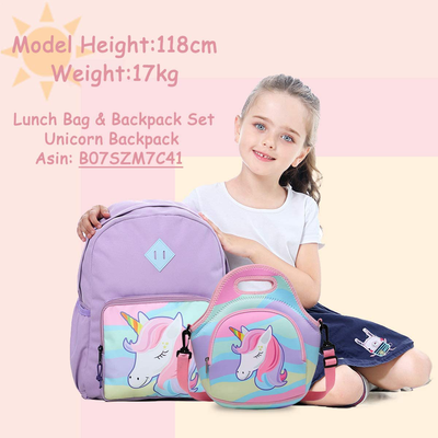 Lunch Bag for Boys, Chasechic Cute Lightweight Neoprene Insulated Lunch Boxes Tote with Detachable Adjustable Shoulder Strap Dinosaur