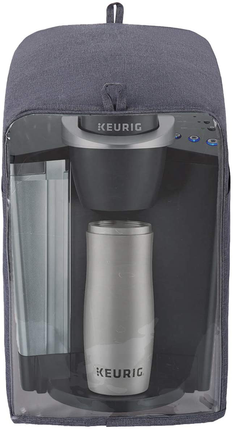 YELAIYEHAO Single Serve Coffee Makers Cover for Keurig Coffee Maker (grey-Visible, 14"X10"X15")