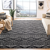 Safavieh Tulum Collection TUL272Z Moroccan Boho Tribal Non-Shedding Stain Resistant Living Room Bedroom Area Rug, 6'7" x 6'7" Square, Black / Ivory