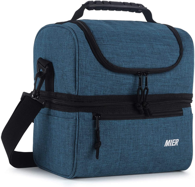 MIER Adult Lunch Box Insulated Lunch Bag Large Cooler Tote Bag for Men, Women, Double Deck Cooler (Ocean Depths, Large)