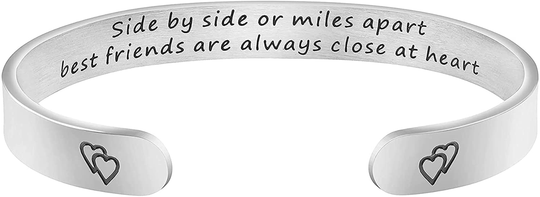 Joycuff Inspirational Bracelets for Women Mom Personalized Gift for Her Engraved Mantra Cuff Bangle Crown Birthday Jewelry