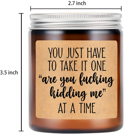 LEADO Lavender Scented Candles - Funny Gifts for Women, Men - Gifts for Her, Him - Best Friend, Friendship Gifts - Christmas, Relaxing, Birthday Gifts for Women, Men, Mom, Sister, Coworker - Fun Gifts