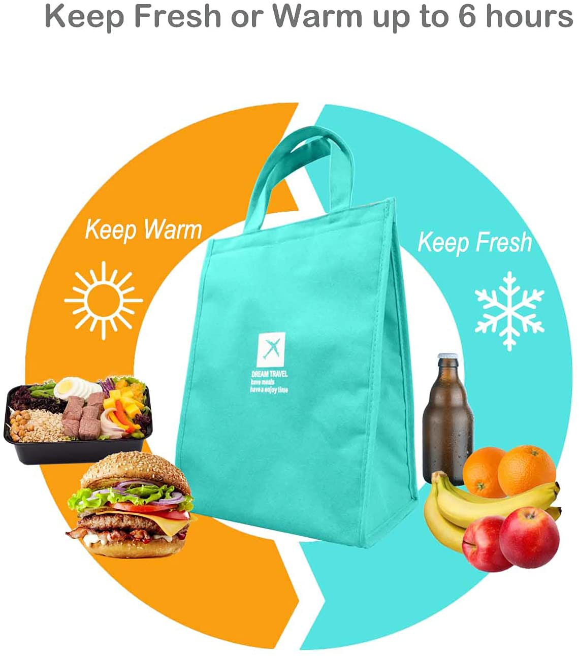 ZORCOR Lunch Bag Insulated Lunch Bag with Aluminum Foil Waterproof Adult Lunch Tote Box for Women&Men School Office Travel Picnic(Grey)