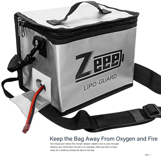 Zeee Lipo Safe Bag Fireproof Explosionproof Bag Large Capacity Lipo Battery Storage Guard Safe Pouch for Charge & Storage(8.46 x 6.5 x 5.71 in )