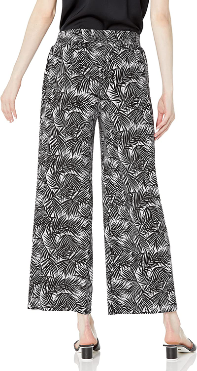 Kasper Women's Wide Leg Printed Knit Pull on Pant