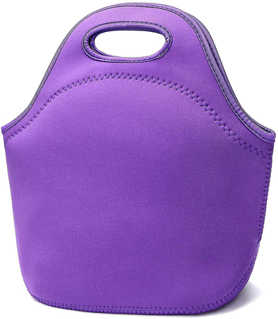 Neoprene Lunch Bags Insulated Lunch Tote Bags for Women Washable lunch container box for work picnic Lightweight Meal Prep Bags for Men Women (Purple)