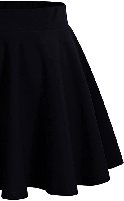 DRESSTELLS Skirt for Women Mini Skirts Versatile A-line Basic Stretchy Flared Skater Skirt