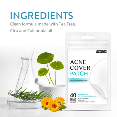 Avarelle Acne Pimple Patch (40 Count) Absorbing Hydrocolloid Spot Treatment with Tea Tree Oil, Calendula Oil and Cica, Certified Vegan, Cruelty Free (VARIETY / 40 COUNT)