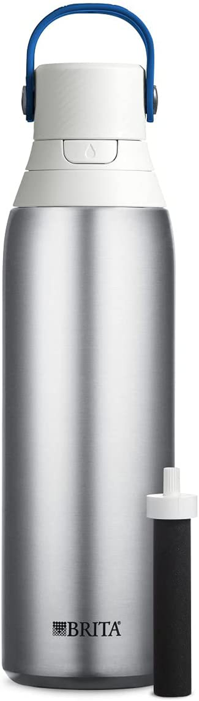 Brita Stainless Steel Water Filter Bottle, Stainless Steel, 20 Ounce, 1 Count