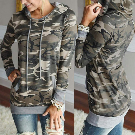 Barlver Women's Casual Hoodies Long Sleeve Sweatshirts Cowl Neck Drawstring Hooded Pullover Top with Pockets