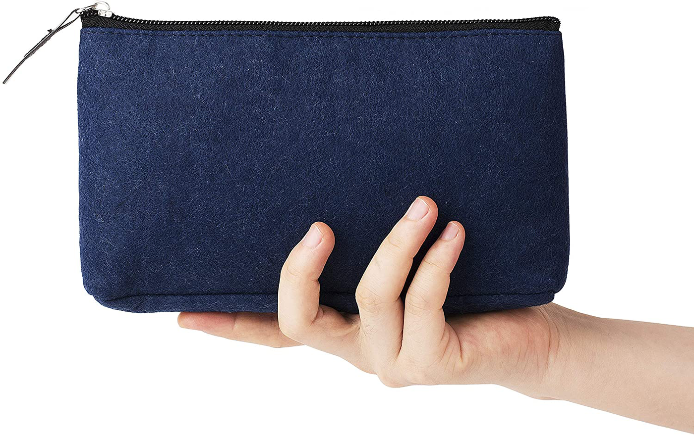 Mr. Pen- Pencil Case, Pencil Pouch, 3 Pack, Blue, Felt Fabric Pencil Case, Pen Bag, Pencil Pouch Small, Pen Case, School Supplies, Pencil Case, Pencil Bags, Pen Pouch, Pencil Pouches with Zipper