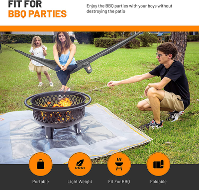 Xapler 4 Layers Fire Pit Mats for Under Fire Pit & Grill - 60" x 67" Perfect Fireproof Mat for Fire Pit - Waterproof & Resists Up to 2000°F - Fire Pit Mat for Deck, Campsite & Patio