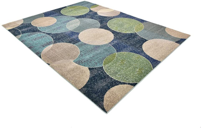 Unique Loom Chromatic Collection Modern Abstract Rustic Area Rug, 5' x 8', Blue/Beige