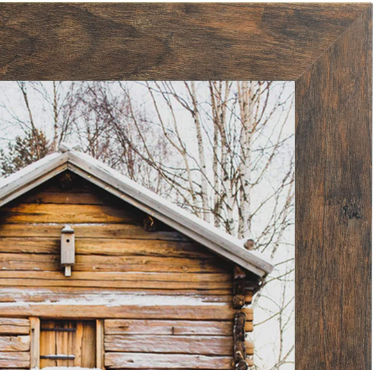 Frametory, Set of 2-8x10 Photo Frame - Brown Grain Color, Wide Moulding Design - Wall Hanger, Back Turn Buttons, Easel Stand - Wall Display or Tabletop Display