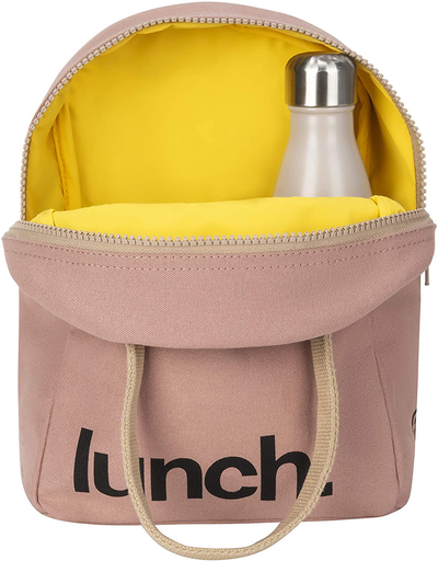 Fluf Zipper Lunch Bag | Reusable Canvas Lunch Box for Women, Men, Kids | Organic Cotton Meal Tote | (Shark)
