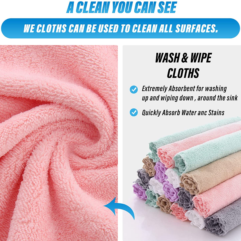 18 Pack Reusable Microfiber Cleaning Cloth Set 