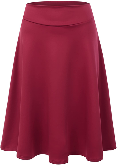 Doublju Womens High Waist Midi A-Line Skirt