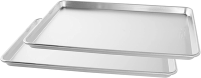 Nordic Ware Naturals Big Baking Sheet, 2-Pack, Silver