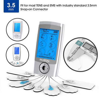 TENS/EMS Unit Pads 20 Pack Snap Electrode Pads NURSAL Tens Unit Replacement Pad Reuse More Than 30 Times