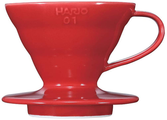 Hario V60 Ceramic Coffee Dripper, Size 01, Red
