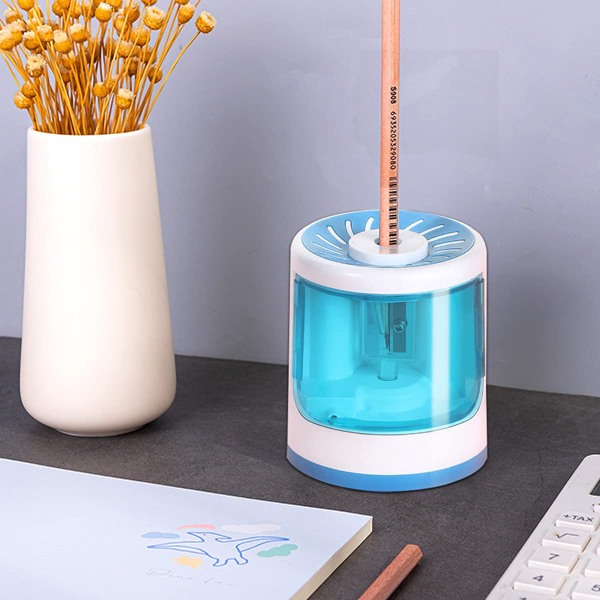 Pencil Sharpeners Battery Operated, Electric Pencil Sharpener Heavy Duty School Supplies for Kids, Suitable for Number #2 Pencil Colored Pencils & Charcoal Pencil (6-8mm), Automatic Pencil Sharpener