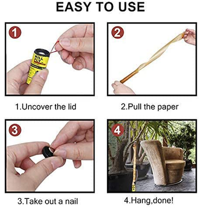 20PCS Sticky Fly Strips, Fly Paper Roll Hanging, Fly Tape Trap Ribbon, Gnat Mosquito Catcher Killer Indoor&Outdoor