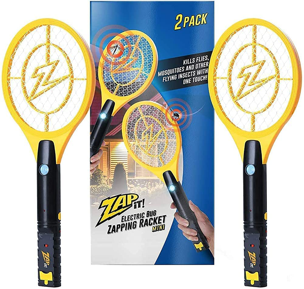 Zap It Bug Zapper Rechargeable Bug Zapper Racket, 4,000 Volt, USB Charging Cable, 2 Pack