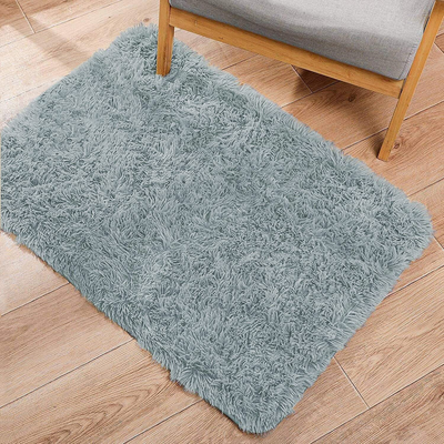 WETOWE Super Soft Fluffy Shag Area Rugs for Living Room, 4x5.3 Feet, Black Shaggy Floor Carpet for Bedroom, Modern Indoor Fuzzy Plush Area Rugs for Girls Boys Nursery Room Dorm Decor