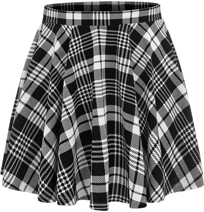 Romwe Women's Plus Size Stretchy Elastic Waist Flared Casual Mini Skater Skirt