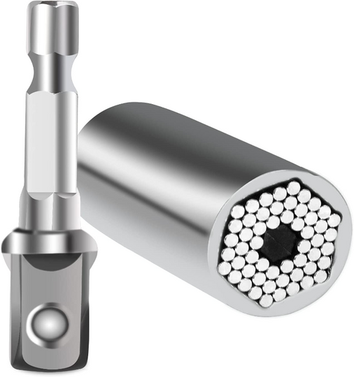 Universal Socket Tool - Socket Set with Power Drill Adapter 1/4'' - 3/4'' (7-19mm)