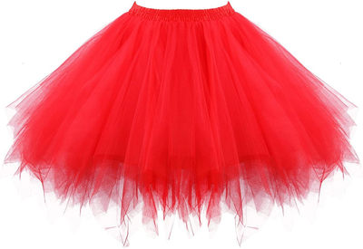 Honeystore Women's Short Vintage Ballet Bubble Puffy Tutu Petticoat Skirt