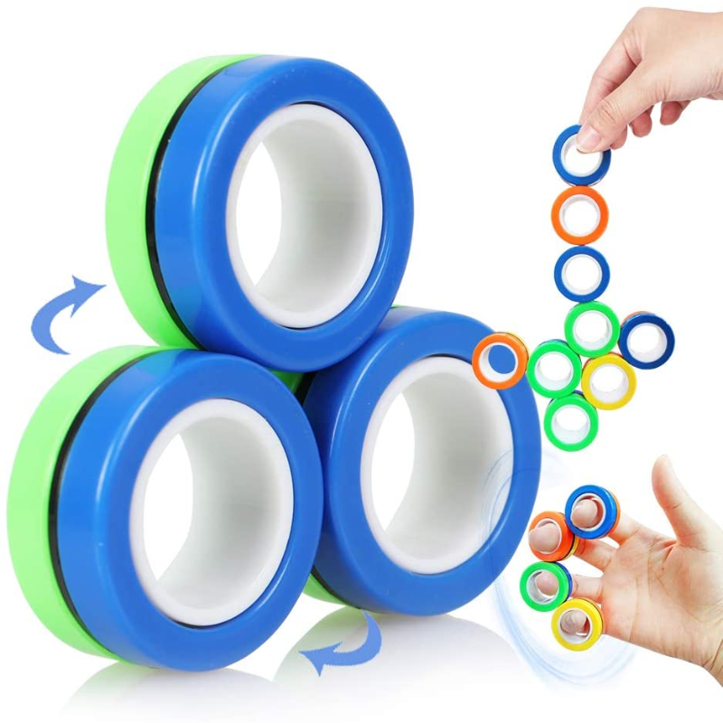 Set of 3 Magnetic Rings Fidget Spinner Game