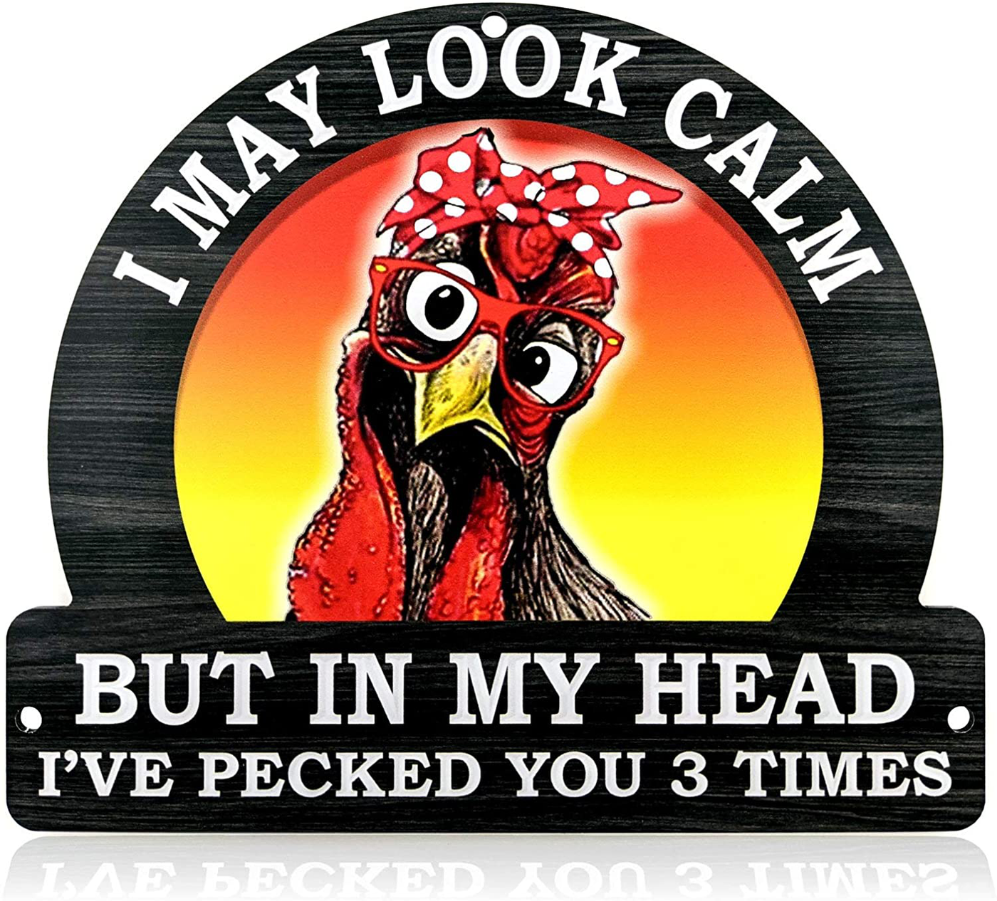 Bigtime Signs Chicken Coop Sign - I May Look Calm - Hen House & Rooster Shelter Novelty PVC Plaque - Funny Coop, Farm, Home, Kitchen, Outdoor Decorations - Gamefowl Barn, Shed Accessories & Decor