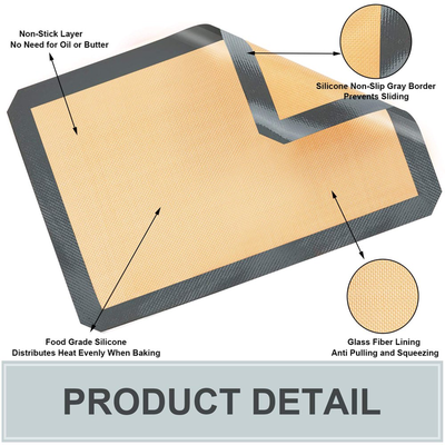 Set of 4 Silicone Baking Mat Set -100% Non-Stick Reusable Food Safe Tray Pan Sheet Liners