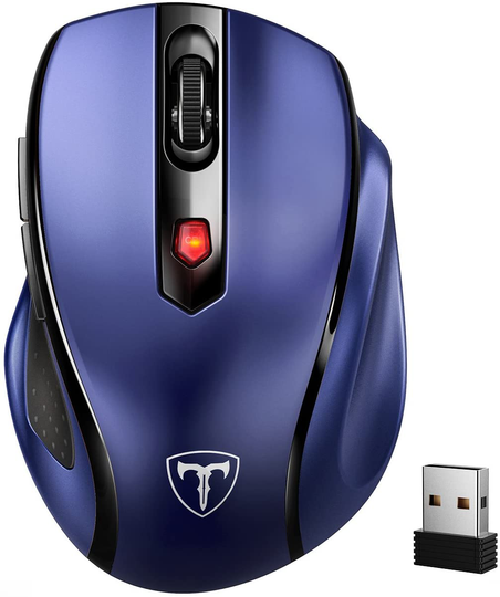 POLEYN Computer Mouse Wireless, Ergonomic Laptop Mouse 2.4G and 5 Adjustable Levels, 6 Button Cordless Mouse Wireless Mice for Windows Mac PC Notebook