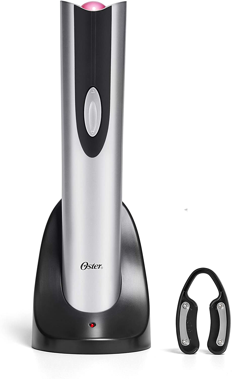 Oster 4-in-1 Wine Savoring Experience with Cordless Electric Wine Opener | Wine Kit with Rechargeable Wine Bottle Opener, Wine Pourer, Vacuum Wine Stoppers, and Foil Cutter, Black