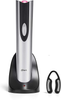 Oster 4-in-1 Wine Savoring Experience with Cordless Electric Wine Opener | Wine Kit with Rechargeable Wine Bottle Opener, Wine Pourer, Vacuum Wine Stoppers, and Foil Cutter, Black