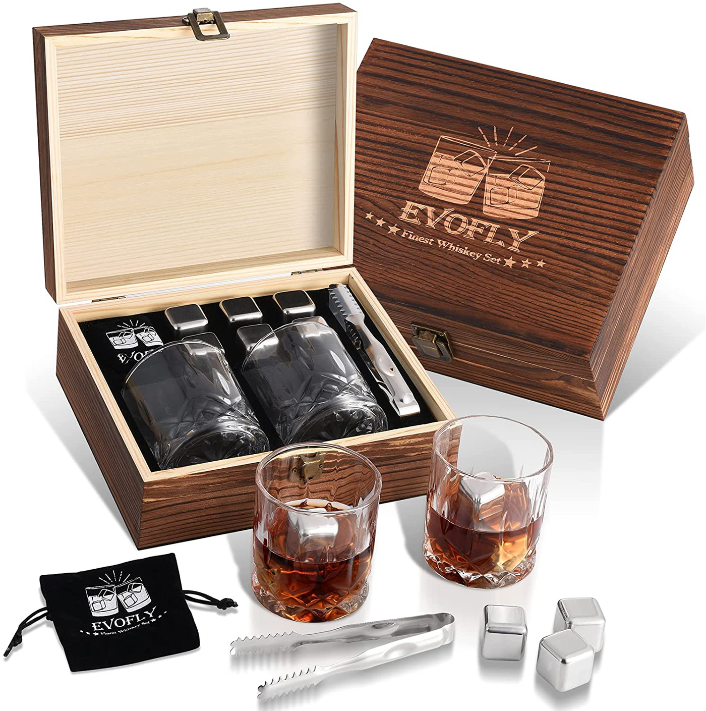 Birthday Gifts for Men Women, Whiskey Stones Set, Unique Anniversary Wedding Retirement Gift Ideas for Couple Dad Husband Boyfriend Him Grandpa, Man Cave Gifts Cool Gadgets for Alcohol Scotch Bourbon