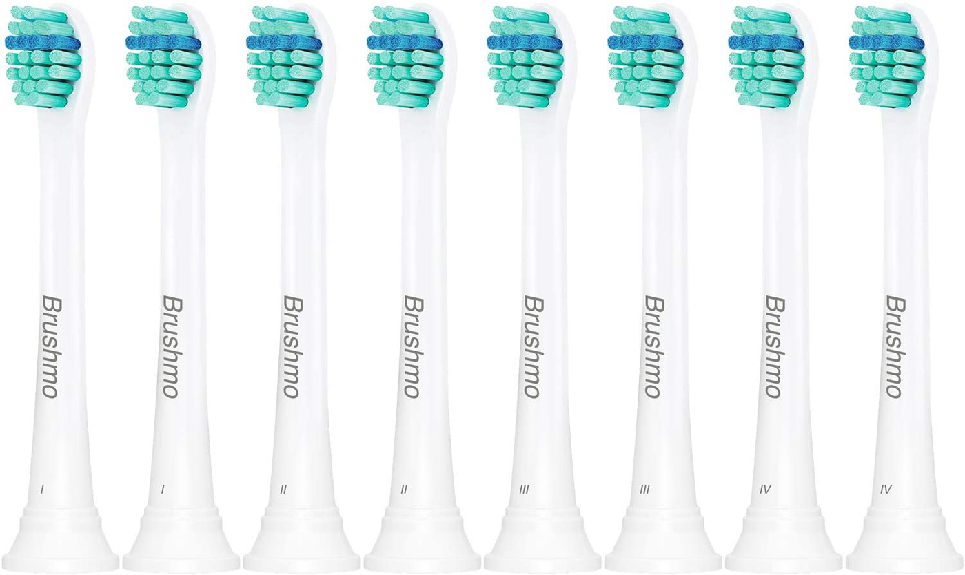 Brushmo Compact Replacement Toothbrush Heads Compatible for HX6023 to Use with Philips Sonicare Electric Toothbrush, 8 Pack