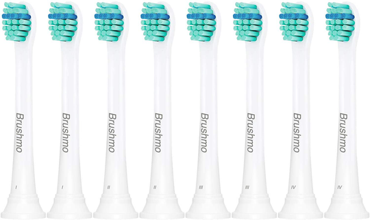 Brushmo Compact Replacement Toothbrush Heads Compatible for HX6023 to Use with Philips Sonicare Electric Toothbrush, 8 Pack
