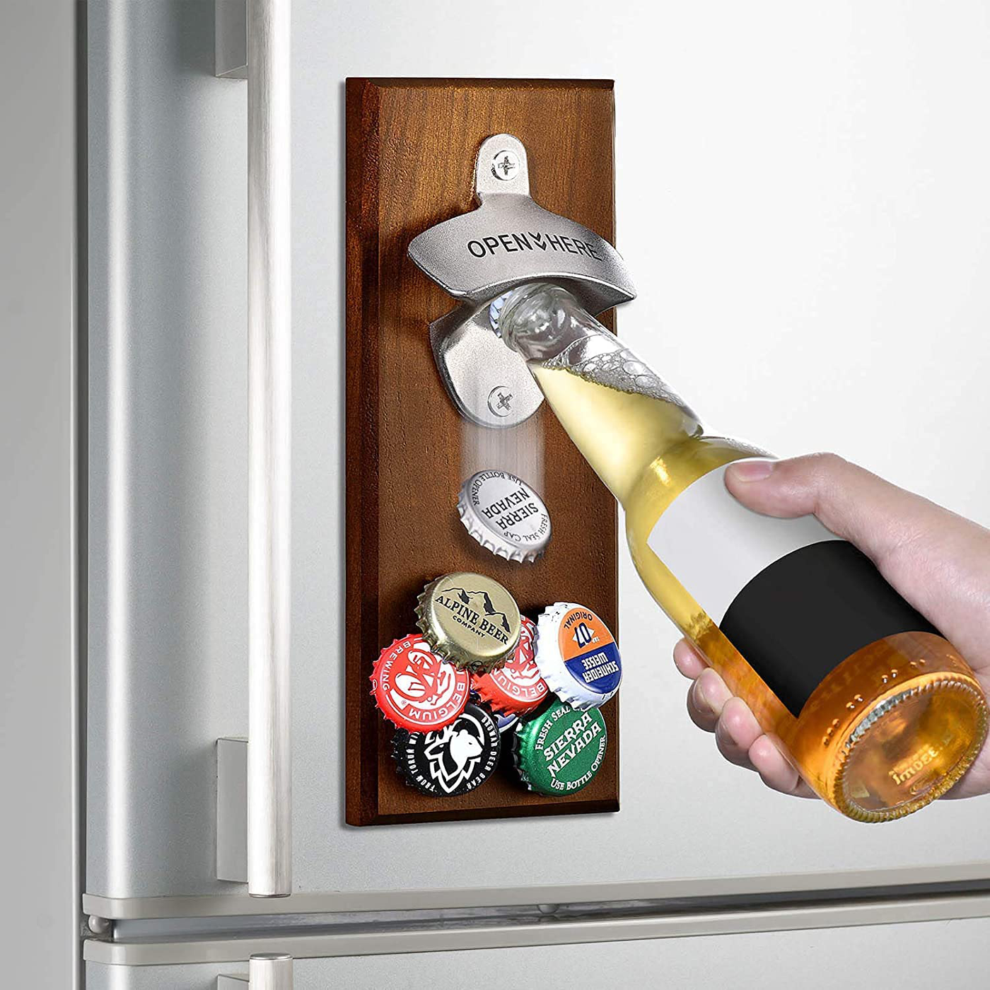 Gifts for Men Dad Him, Magnetic Bottle Opener Wall Mounted, Unique Beer Birthday Gift Ideas for Boyfriend Husband Women Mom, Cool Stuff Gadgets, Housewarming Wedding Retirement Presents