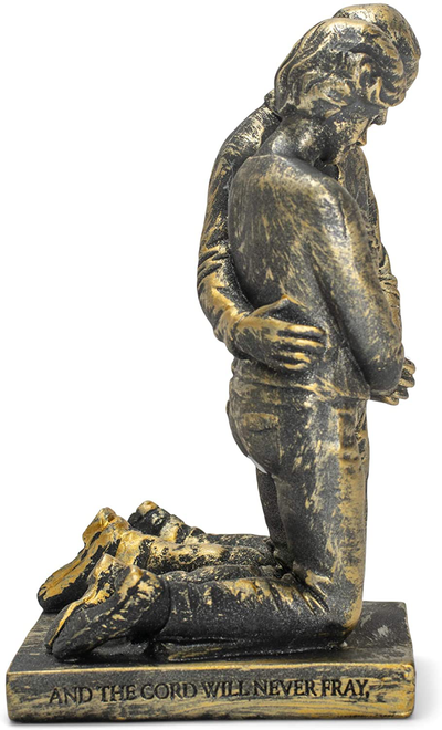 Dicksons Praying Husband and Wife 5 inch Grey Resin Stone Table Figurine