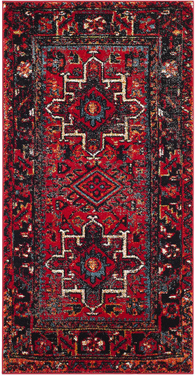 Safavieh Vintage Hamadan Collection VTH211A Oriental Traditional Persian Non-Shedding Stain Resistant Living Room Bedroom Area Rug, 2'7" x 5', Red / Multi